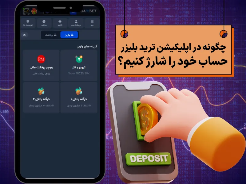 چگونه در اپلیکیشن ترید بلیزر حساب خود را شارژ کنیم؟